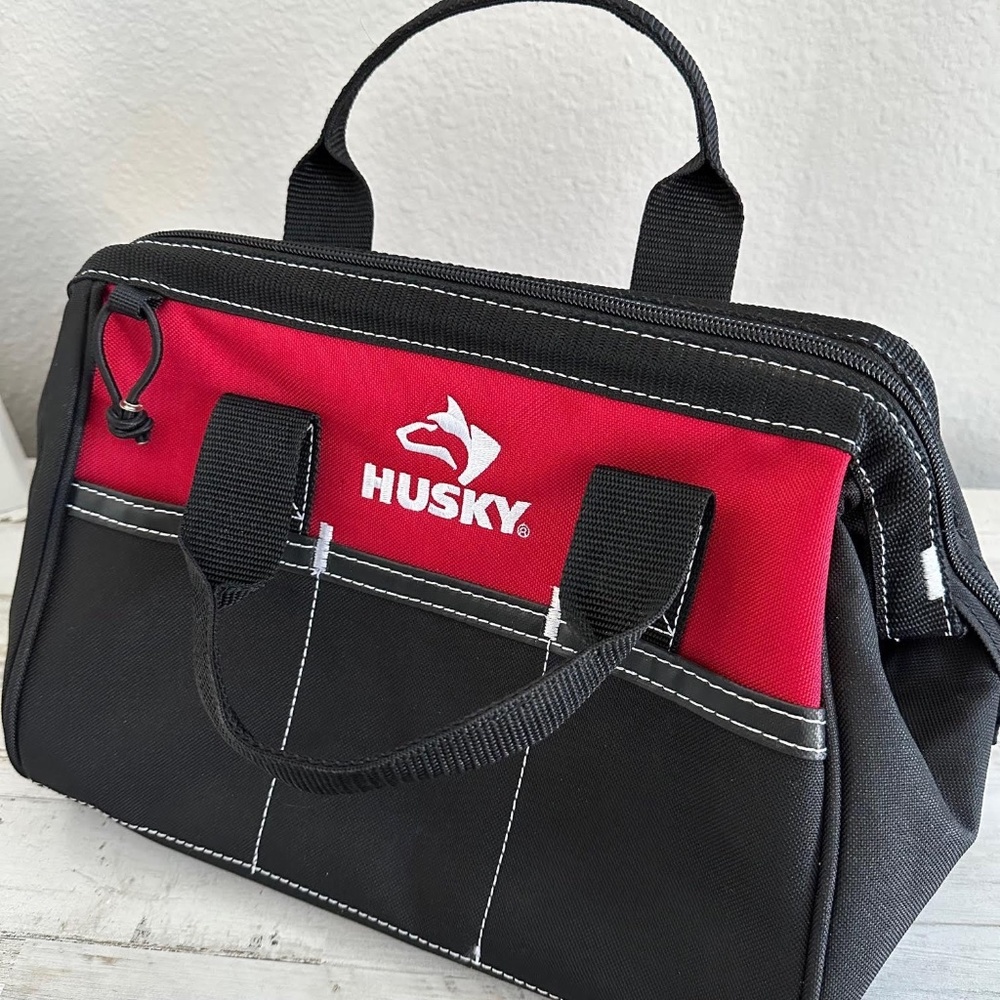 (New) Husky 12 in.Tool Bag Storage Organizer Carrying Case Zip Closure